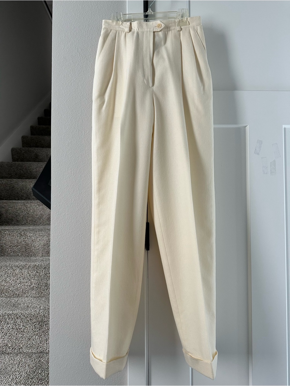 NWOT Ralph Lauren Cream Pleated High-Waist Lady’s Trousers size 4